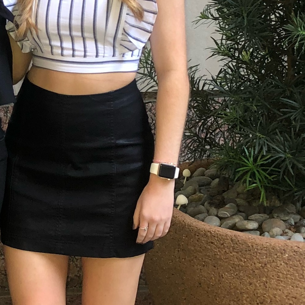 Free People Leather skirt